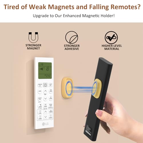 Tiizze 5 Pack Upgraded Magnetic Remote Control Holder Wall Mount - Enhanced N52 Magnets & Stronger Adhesive, No-Drill Remote Organizer for TV/Fan/AC Remotes - color: Black