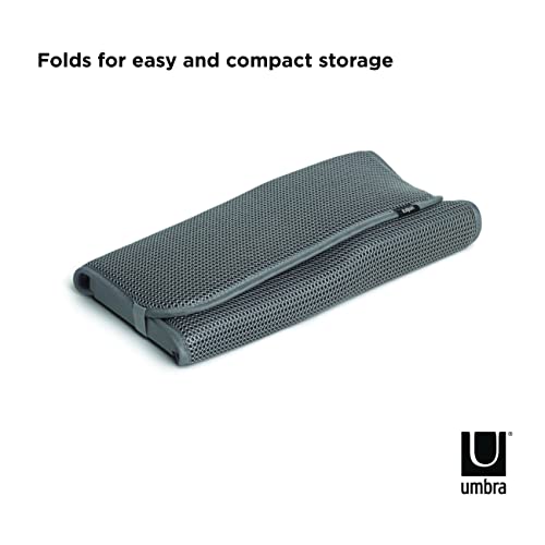 Umbra Udry Dish Rack and Microfiber Drying Mat – Space-Saving Design Folds Up for Easy Storage, Mini Rack, Gray - color: Gray, style: Mini Rack
