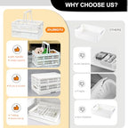 20 L Collapsible Shopping Basket, plastic basket, Basket with Handle, M (White) - color: White