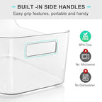Heyuzb 12 Pack Plastic Storage Bins, Clear Pantry Organizers and Storage, Multi-Use Organizer Bins for Kitchen, Office, Fridge, Cabinet and Shelf Organization - size: 12 Pack