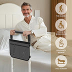 Bed Rails for Elderly Adults Safety, Bed Handle Bedside Assist, Adult Bed Rails for Seniors, Adjustable Bed Bar with Storage Pocket & Fixing Strap, Bed Cane Fits Twin, Queen, Full, King Bed - size: 1 Pack