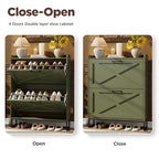 Maupvit Shoe Storage Cabinet with 2 Flip Drawers, Freestanding Shoe Organizer with Metal Legs for Entryway, Narrow Shoe Rack Cabinet, Green - color: Green, style: 2-Drawers