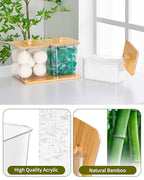 iCASA Trash Bag Dispenser Dishwasher Pod Holder - 5 in 1 Plastic Garbage Bag Under Sink Organizer, Acrylic Dryer Sheet Balls Laundry Pods Container with Bamboo Lid, Pantry Organizers and Storage Box - size: 5 in 1