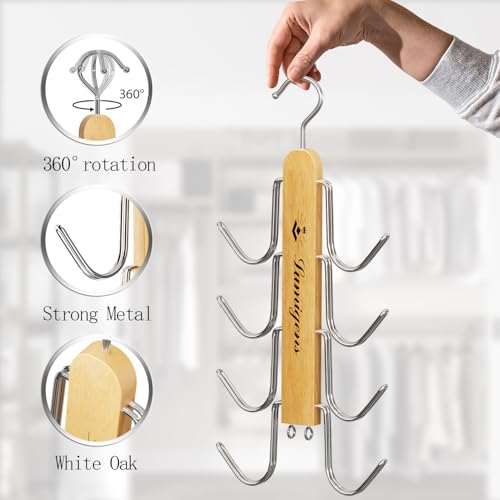 Purse Hanger, 2 Pack Purse Organizer for Closet with 16 Hooks for Heavy Bags, Sturdy Bag Storage, Rotatable Handbag Holder, Purse Rack Space Saving Backpack Hanging Closet Organizer Hangers - color: Natural, size: 2pack