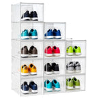 Shoe Storage Boxes, Stack Without Toppling Modular storage boxes combine freely for use in closets, under beds, hallways, and entryways. Space-saving. (Transparent, 12 Pack) - color: Transparent, 12 Pack
