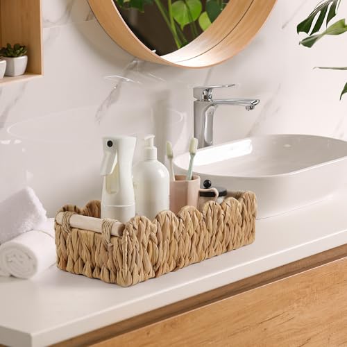 Toilet Paper Storage Basket Bathroom Counter Organizer Wicker Baskets for Organizing Cute Basket for Bedroom Nursery Room Kitchen Bathroom Decor -Natural - color: Natural
