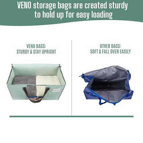 VENO 6 Pack Heavy Duty Moving Bags, Clothes and Comforter Storage Bags with Clear Window, College Dorm Essentials Packing Supplies, Foldable Boxes Alternative (Light Green Matte, 6 Pack) - color: Light Green Matte, size: 6 Pack