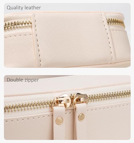 LETGO Clear Makeup Bags Set - TSA Approved Toiletry Bag with Handle Large Opening, Clear Toiletry Bags Case Pouch for Traveling Travel Car Orangizer Storage Essentials(Mini+Large Beige) - color: 0-Large+Mini-Beige