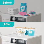 Laundry Pods Container & Dryer Sheet Holder, Laundry Room Organization and Storage Jars with Lids, Labels & Scoops for Powder Detergent Scent Booster - color: Wood