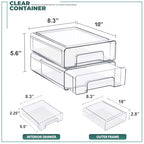 Sorbus Medium Clear Stackable Storage Drawers – 2-Pack Plastic Organizer Bins with Handles – Pull-Out Stackable Drawers for Bathroom Closet, Medicine, Cabinet, Pantry Storage, Baby Bottle Organizer