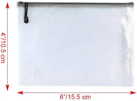 Plastic Mesh Zipper Pouch Document Folders Bag Zip File Bags for Office Supplies Storage-15 Pcs (Multicolor, 4"x 6") - color: Multicolor, size: 4"x 6"