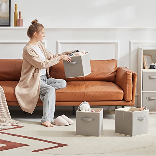 Lifewit Storage Cubes, Foldable Decorative Fabric Storage Baskets for Organizing Home Organizers with Handles for Shelves, Closet, 11 Inch Bins, 18L Light Gray, 6 Packs - color: Light Gray, size: 6pcs-11INCH