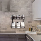 SWOMMOLY Adjustable Wall Mount Spice Rack, 3-Tier Dual-use (Multi-use) Organizer, Black - color: Black, size: 3-Tier