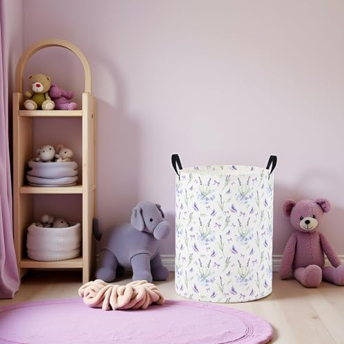 Baby Laundry Basket Baby Nursery Hamper Kids Laundry Basket Toy Storage Bin for Boys Room Decor Gift Baskets for Bedroom Bathroom(Lavender) - color: Lavender