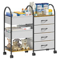Baby Diaper Caddy Organizer Cart with Wheels, 4-Tier Rolling Diaper Cart with Dividers and Drawers, Multi-Layer Nursery Storage for Diapers & Baby Essentials - color: Grey