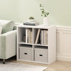 Furinno Cubicle Book Shelf, 4-Cube Bookshelf, Extra Thick Frame Reversible Bookcase with Open Back, 14.6 x 30 x 30, for Living Room, Bedroom, Home Office, Plain White - color: Plain White, size: 4-Cube
