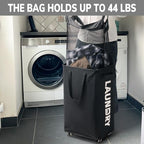 Goodpick Black Laundry Hamper with Wheels, 75L Dirty Clothes Hamper with Removable Wash Bag for Laundry Room, Rolling Laundry Basket - color: Black 1-Pack