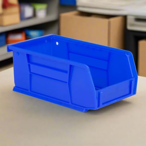 Hudson Exchange 7-1/2" x 4" x 3" Plastic Stackable Storage Bin and Hanging Container (Blue, 1 Pack) - color: Blue, size: 1 Pack