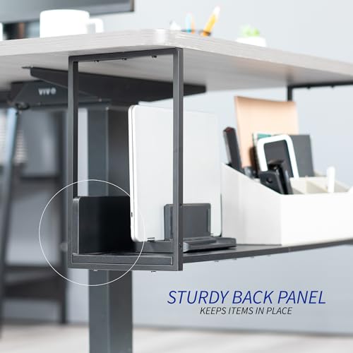 VIVO Under Desk 30 x 7 inch Storage Shelf, Office Accessory Holder for Supplies, Gaming Devices, and More, Workstation Organizer, Black, DESK-SHELF30-UB