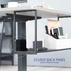 VIVO Under Desk 30 x 7 inch Storage Shelf, Office Accessory Holder for Supplies, Gaming Devices, and More, Workstation Organizer, Black, DESK-SHELF30-UB