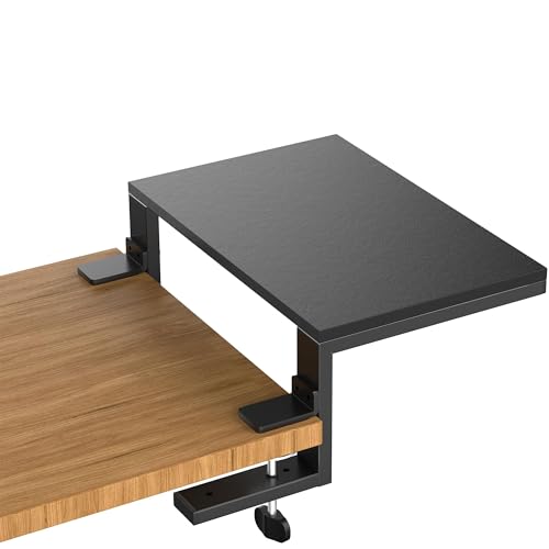 ARES WING Clamp-On Desk Extender & Monitor Shelf – 15" x 9.8" Space Booster, Freestanding or Clamp Mount, Holds 44 lbs, No Drill Desktop Organizer for Office/Gaming, Black - size: 15“, style: no hook