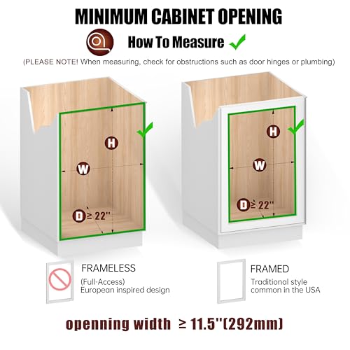 JOWBOOW 2 Tier Pull Out Cabinet Organizer (11" W x 22" D), Roll Out Shelves and Drawer for Kitchen Pantry Storage Basket, Heavy-Duty Metal Sliding Shelf - size: 11 x 22 Inch