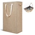 Odonata Slim Laundry Hamper Handles Collapsible Laundry Basket Thin Dirty Clothes Basket Narrow Laundry Bag Foldable Dirty Hamper 45L (Light Khaki) - color: Light Khaki