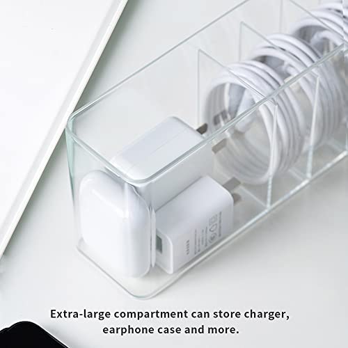 Charger Cable Cord Storage Organizer Box - 3 Pack With Lid - Easy Storage Without Cable Ties - style: Stackable,minimalist