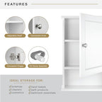 MCS 23x16 White Medicine Cabinet Organizer, Wall Mounted Bathroom Cabinet for Over-The-Toilet Storage, Bathroom Furniture & Restroom Organizer - size: 23x16 1-Door