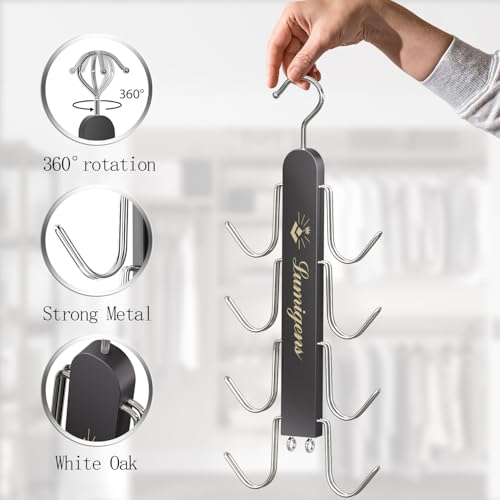 Purse Hanger, Purse Organizer for Closet with 8 Hooks for Heavy Bags, Sturdy Bag Storage, Rotatable Handbag Holder, Purse Rack Space Saving Backpack Hanging Closet Organizer Hangers, Black - color: Black, size: 1pack
