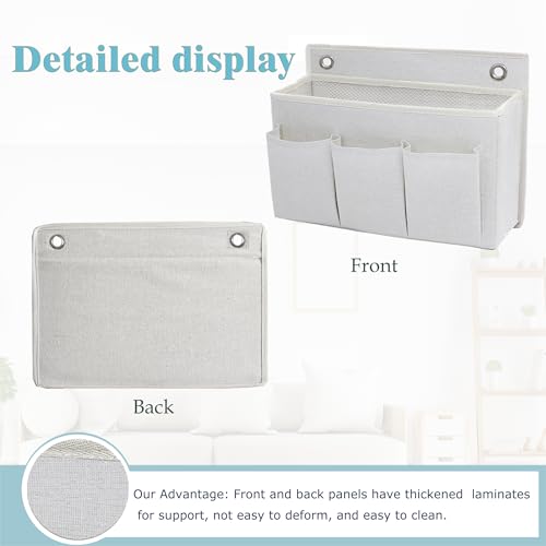 2-Pack Wall Hanging Organizer Bag/Hanging Baskets with Large Mesh Compartment & 3 Pockets，Over the Door Organizer Space Saving Storage for Bedroom,RV Camper, Closet (White-2 Pack) - color: White-2 Pack