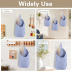 100% Linen Hanging Bags - 2 Pcs, Small Wall Storage Baskets for Kitchen, Bedroom, RV, Camper Organizer, Sewing Room, Nursery, Kids Room, Blue - color: Blue