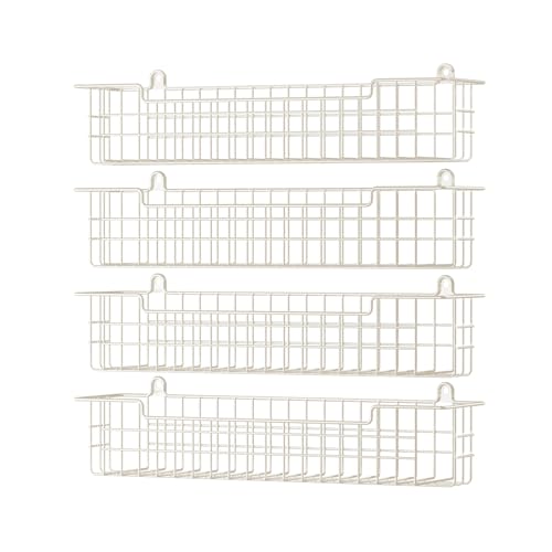 Spice Rack, 4-Pack Seasoning Organizer Wall Mount for Kitchen Storage Organization, Spice Holder Metal Shelf Saving Space for Cabinet, RV, Pantry, White - color: White-4 Pack