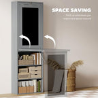 Foldable Wall Mounted Desk with Storage Shelves, Fold Out Convertible Computer Table with Blackboard, Folding Writing Table Workstation for Small Spaces,Home Office (Grey) - color: Grey