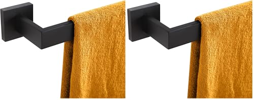 KOKOSIRI 20-Inch Single Towel Bar, Bathroom Kitchen Towel Holder, Wall Mounted SUS304 Stainless Steel Towel Rack, Matte Black, B4003BK-L20 (Pack of 2) - color: Matte Black, size: 20-Inch (Pack of 2)