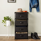 Juvale 4-Tier Fabric Dresser for Closet - 16.5 x 13 x 33 in, Black - Storage Cabinet with Drawers, Closet Drawers & Bedroom Storage - color: Black