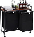 Laundry Sorter Basket with 2 Compartments & Detachable Liners, 2 x 12.1 Gal, Pull-Out Oxford Fabric Bins with Ventilated Shelf for Bathroom/Laundry Room Organization - size: 28.6''L x 13''W x 28.4''H