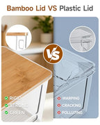 Trash Bag Dispenser 2 Pack, Stackable Acrylic Garbage Bags Dispenser with Bamboo Lid, Extra Large Clear Under Sink Organizer for 13/30/33 Gallon Bags, Kitchen, Cabinet, Laundry Room Storage - size: XL- 2 PACK