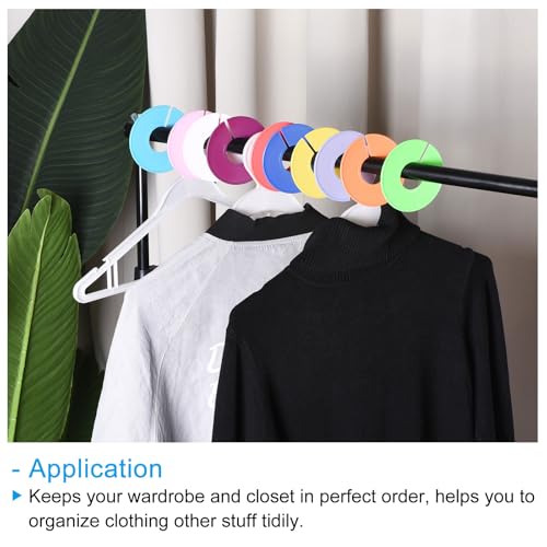 PATIKIL Clothes Dividers, 24 Pack Clothing Rack Size Dividers Blank Labels Sorting Round Separator for Closet, Purple - color: Purple