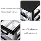 Cididu Desktop Organizer with 4 Drawers, Clear Plastic Storage Drawer Unit, Small Desk Organizer Storage Box, Durable Storage Bin Container Case for Countertop Stationery Pens Makeup Office Supplies
