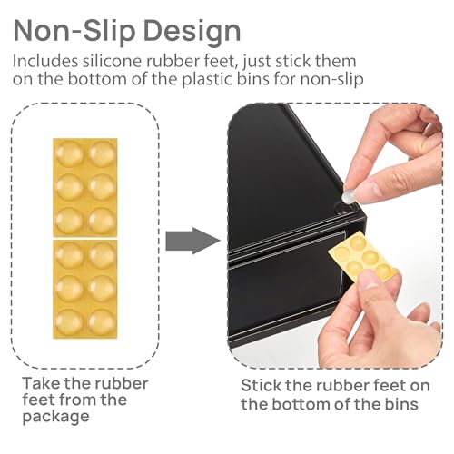 Vtopmart 2 Pack Clear Stackable Storage Drawers, 12.1''W Plastic Organizers Bins for Office Supplies, Ideal for Desk Organization, Black - style: 2pack Wide Black