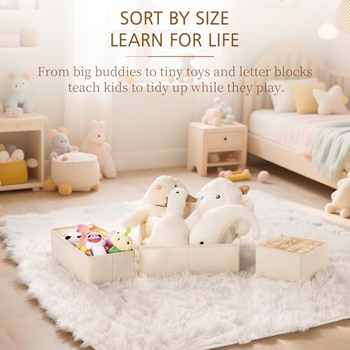 Criusia 26 Pack Drawer Organizer for Clothes, Foldable Dresser Dividers with 3 Sizes, Fabric Storage Bins – Beige - color: 26 PACK Beige