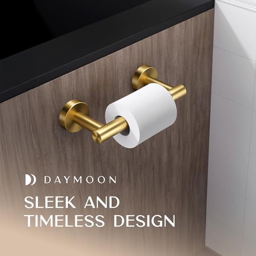 Day Moon™ - Toilet Paper Holder - Modern Roll Holder for Bathroom - 2 Pack - Wall Mount, Gold - color: Gold, size: Classic 2 Pack