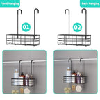 HapiRm Hanging Shower Caddy Organizer - No Drilling Shower Organizer with Hooks, Rustproof & Waterproof 304 Stainless Steel Bathroom Shelves - Black (1 Basket) - color: Black- 1 Basket