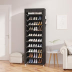 UDEAR 10-Tier Free Standing Shoe Rack Sturdy Shoe Rack Organizer for Closet Entryway Stackable Shoe Shelf with Dustproof Cover,Black - color: Black