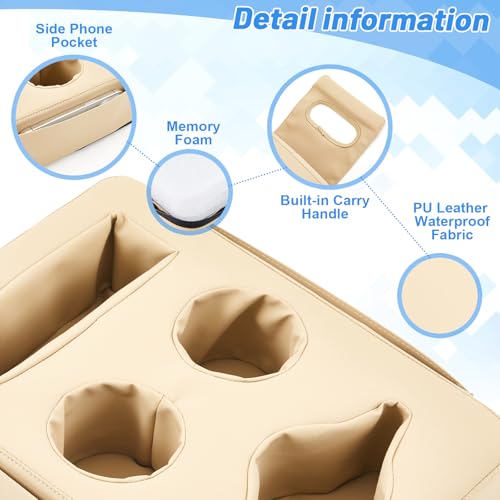 BBTO Pontoon Cup Holder, Boat Seat Cup Holder Sofa Organizer with Side Pockets Anti-Slip PU Leather Portable Three Drink Beverage Holders for Pontoon Boat Sofa Rv Couch Car Back Seat