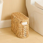 YANGQIHOME Toilet Paper Storage, Water Hyacinth Toilet Paper Storage with Lid, Papers Container for up to 6 Mega Rolls, Bathroom Basket Organizer - size: 6 Rolls
