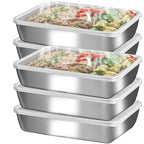 GIUOIDUO stainless steelFood Storage 12-Pack Lunch BoxContainers setsstorage box with lidfreezer FrozenKitchen tra with lidOven plateSide dish plate Freezer & Dishwasher Safe - color: 12-Pack