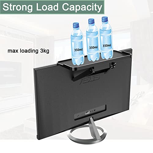 TETVIK TV Screen Top Shelf Monitor Shelf Adjustable Computer Screen for Office Desk, Cellphone Stand, Media Box, Game Console, Router 11.8 x4.7 inch TV Tray Stand Mount Storage Organizer Bracket