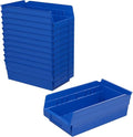 Akro-Mils 30130 Plastic Shelf Bins, Heavy Duty Storage Bins for Garage, Closet, and Drawer Organization, 12" x 6-1/2" x 4", Blue, 12-Pack - color: Blue